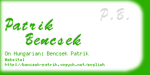 patrik bencsek business card